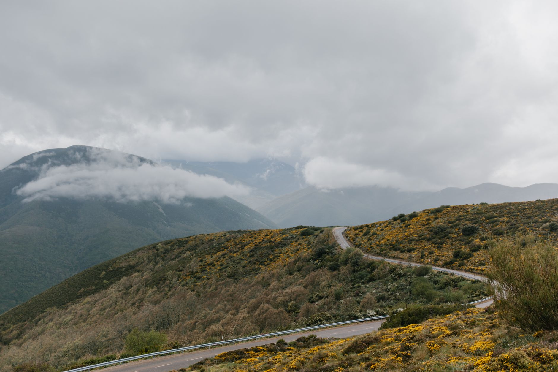 Winding scenic highland road